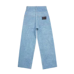 PLEATED DENIM JEAN BLANKET WASH