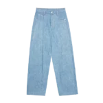 PLEATED DENIM JEAN BLANKET WASH