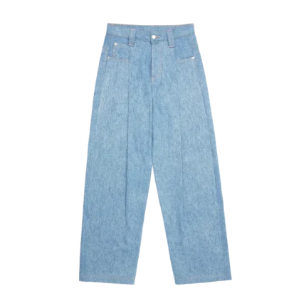 PLEATED DENIM JEAN BLANKET WASH