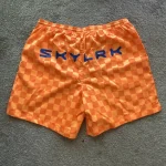 Skylrk Checker Shorts Orange Size Large Brand New NYC Justin Bieber