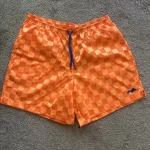 Skylrk Checker Shorts Orange Size Large Brand New NYC Justin Bieber